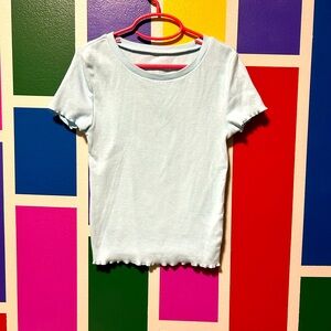 AERO Seriously Soft Light Blue Short Sleeve Ribbed top size XS